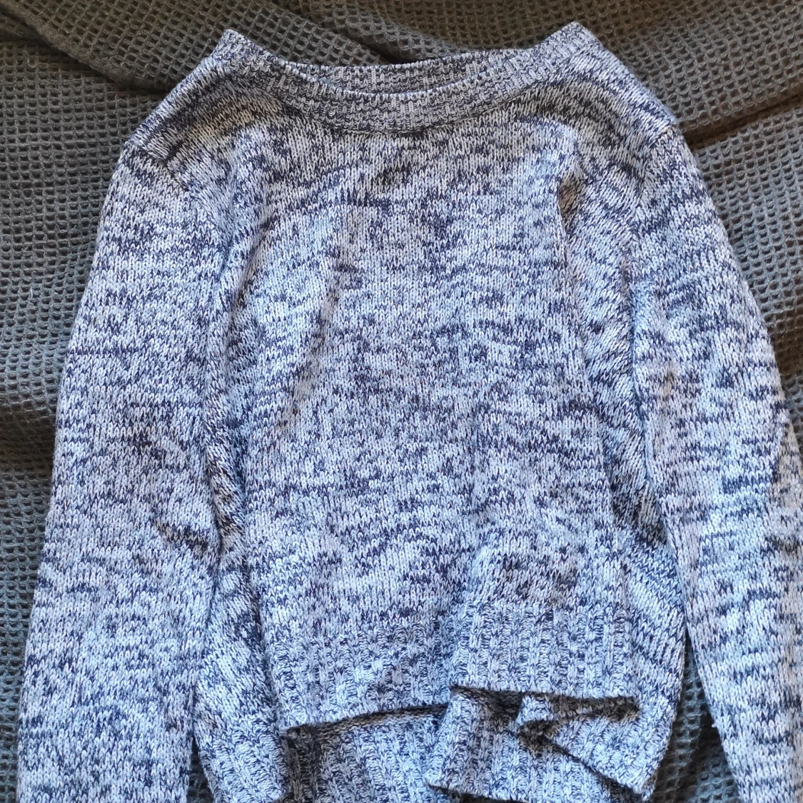 Blå-mönstrad stickad tröja - 90