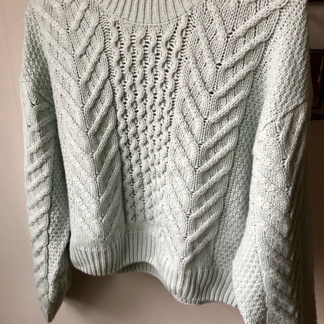 Pastellblå stickad tröja - 44