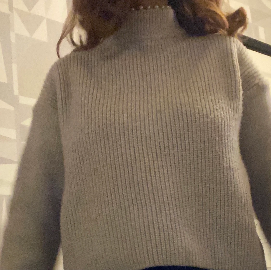 Beige Stickad blus - 90