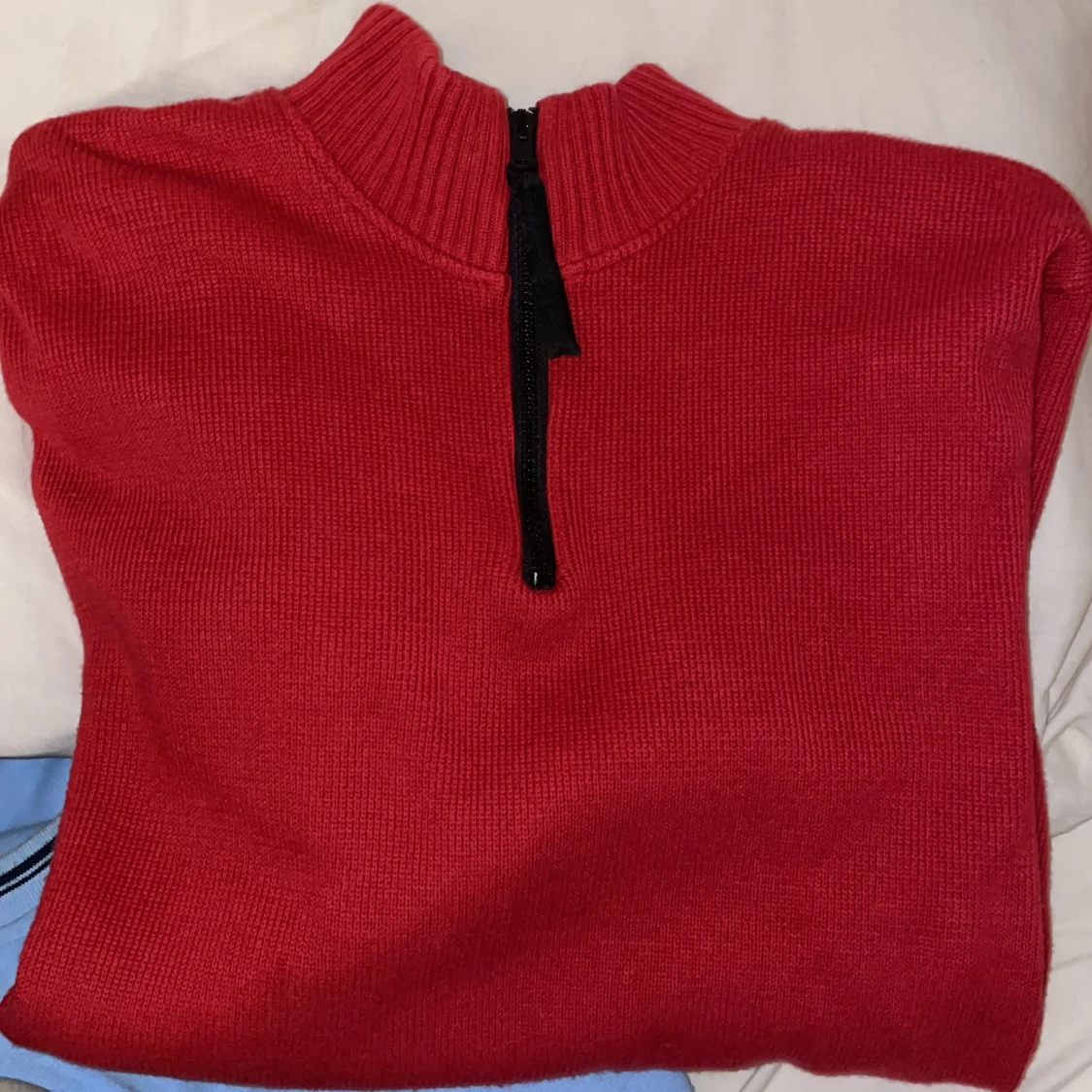 Röd half zip up tröja - 91