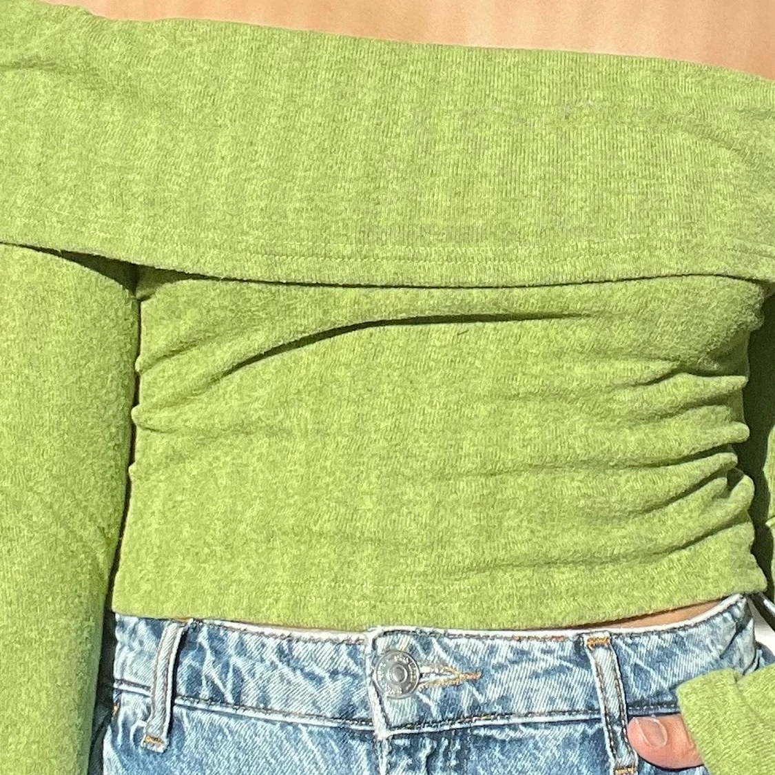 Off the shoulder grön tröja - 90