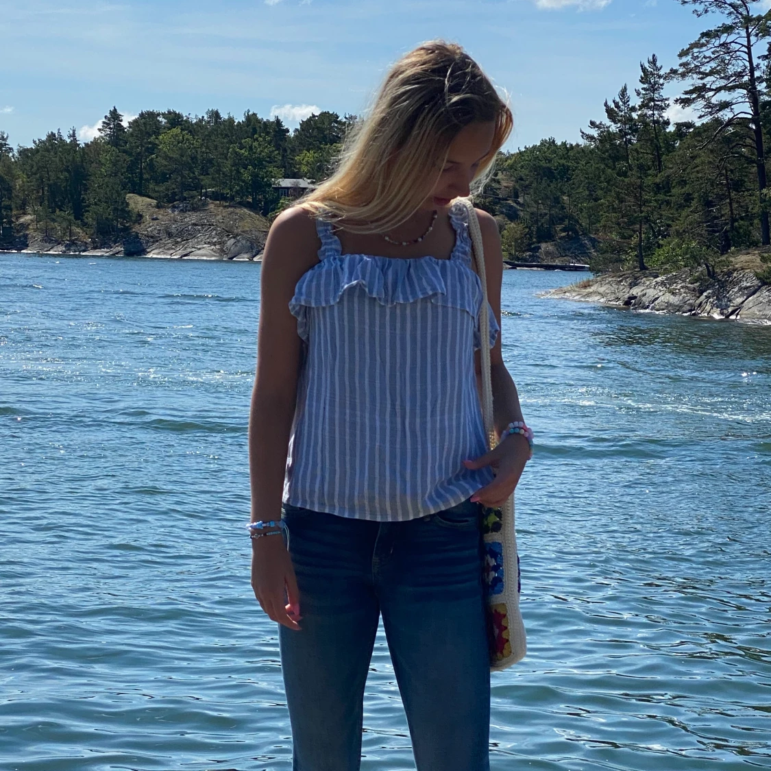 blå sommartopp  - 90