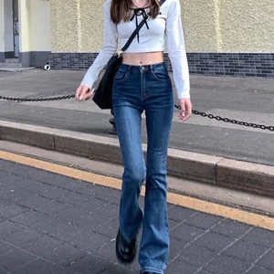 high waist boot cut jeans - size-small//color-dark blue//condition-brand new with the tag