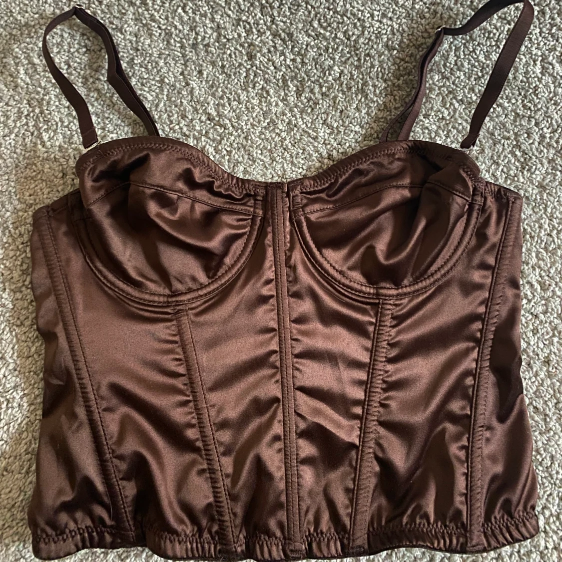 Brun korset topp size xs/xxs