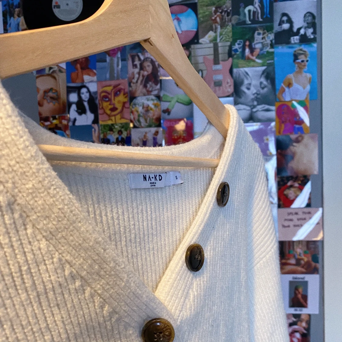 Vit stickad tröja - 90