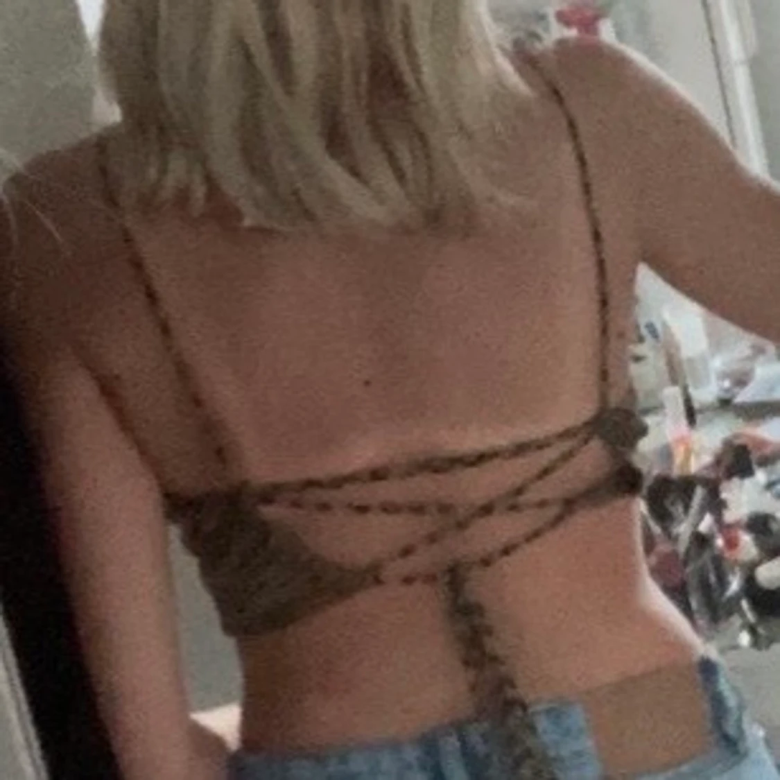 Grönt stickat linne - 91