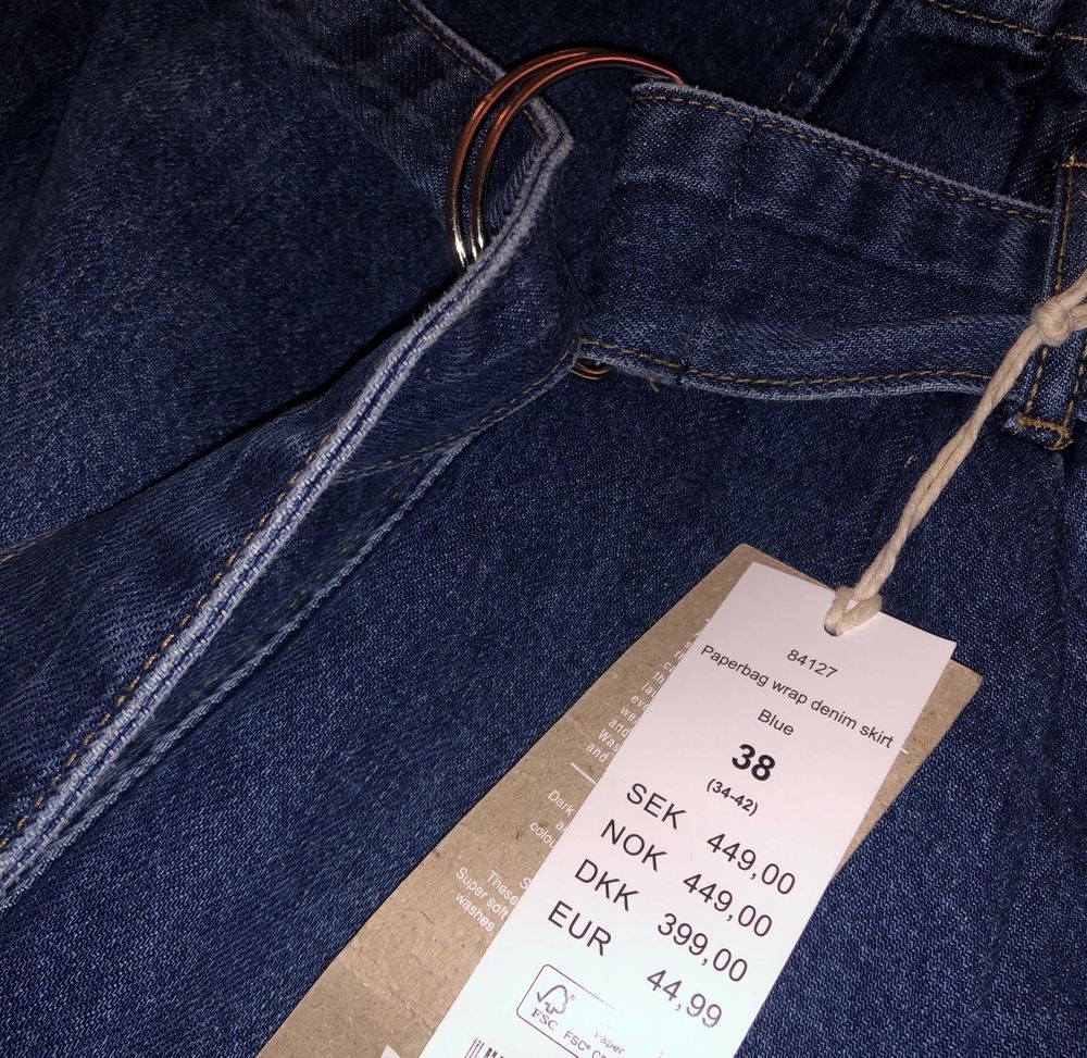 Paperbag jeans kjol | Plick Second Hand