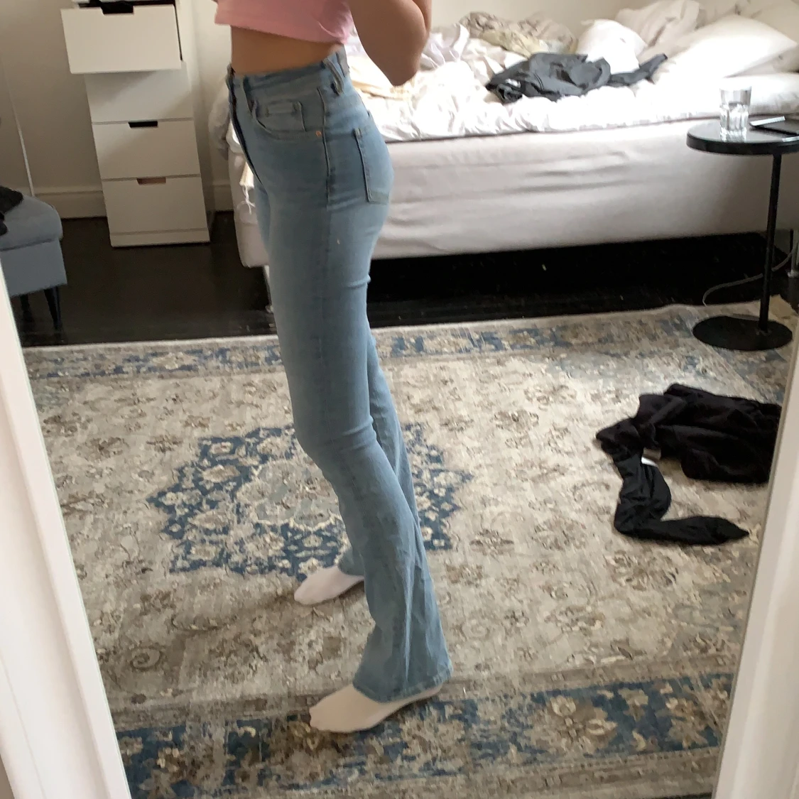 Blåa bootcut jeans - 90