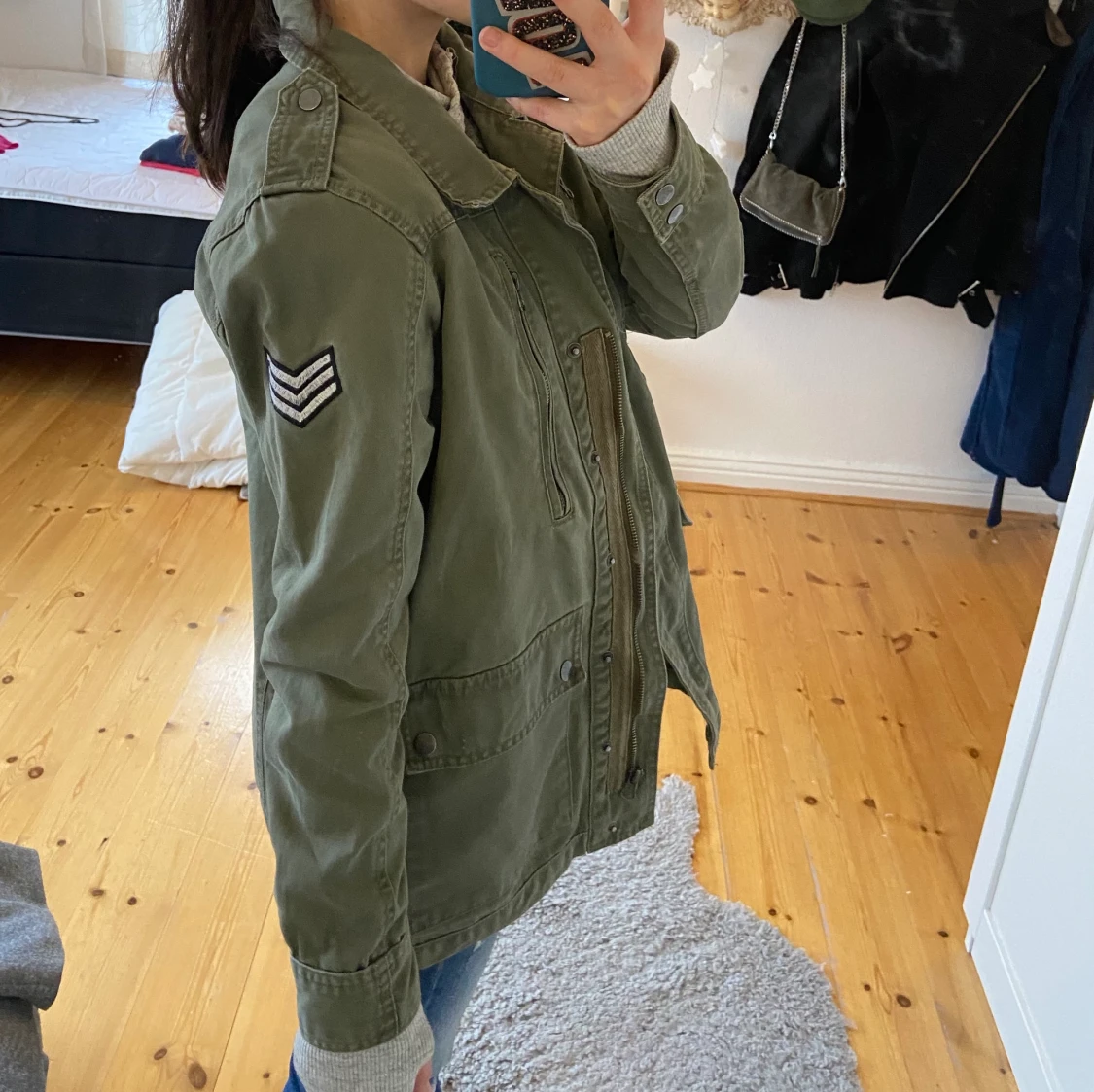 Militärgrön vårjacka - 90