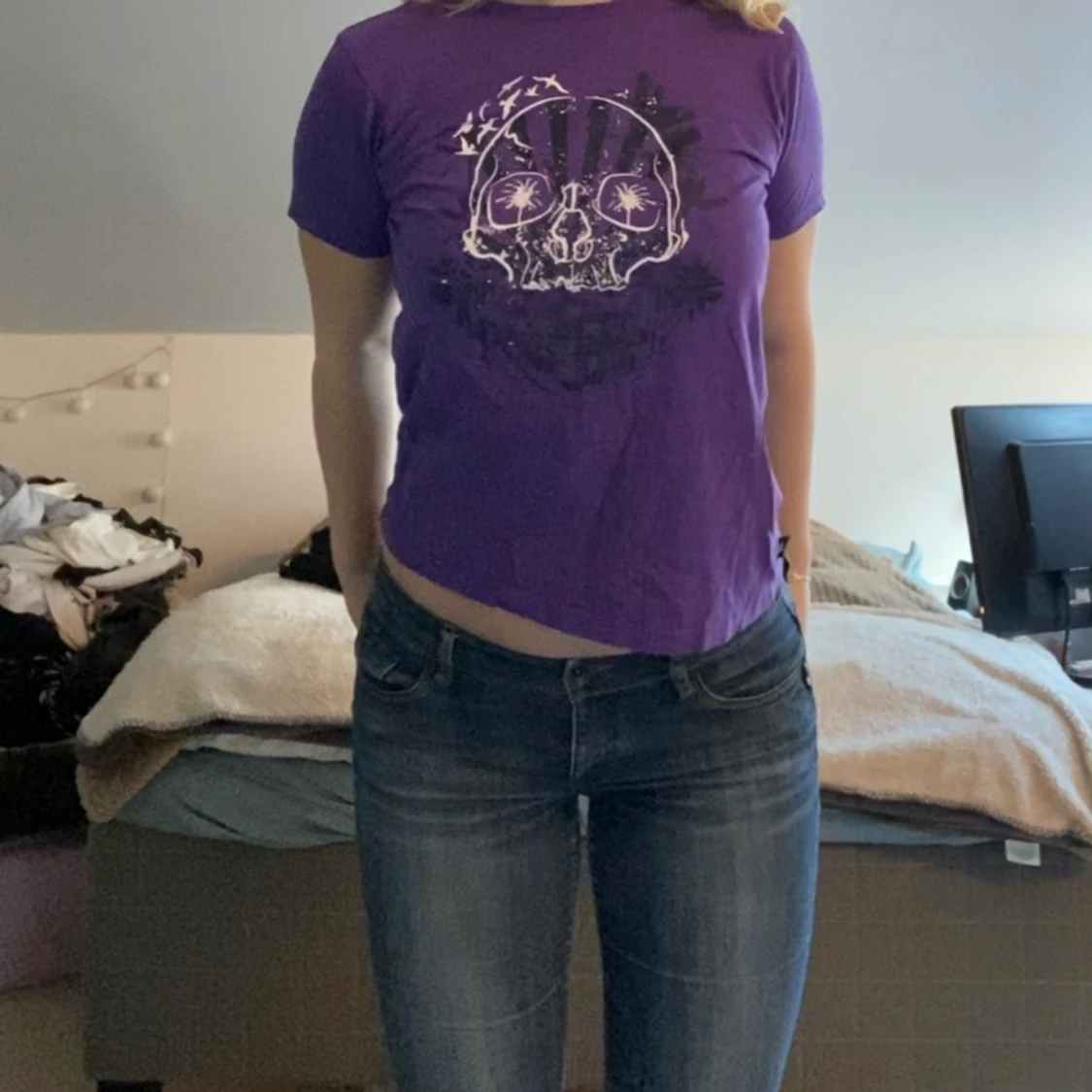 T-shirt med dödskalletryck