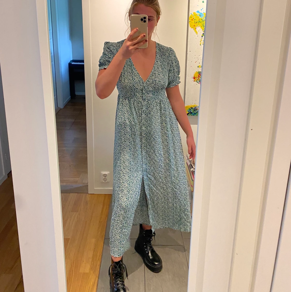 grön klänning  - 91