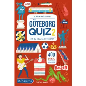 Vem vet mest om Göteborg? Nu kommer Göteborgquiz med 400 helt nya frågor - precis lagom till att Göteborg firar just 400 år! Grattis! När grundades GAIS? Vem i gruppen ABBA föddes i Göteborg 1945? Vad betyder ordet bamba? Utmana dig själv och dina vänner med frågor omSveriges andra största stad. Göteborgquiz innehåller 400 frågor i 20 olika utmanande kategorier. Det spelar ingen roll om du är eninfödd göteborgare vars släkt ätit fisk i generationer eller om du ärnyinflyttad eller turist. Här finns frågor som utmanar alla! Innehåll: Ordkunskap Hur många sa du att det var? Blöt, blötare, blötast Djuriskt Musikaliskt Årtal du minns? Mini, mindre eller minst? Det var inte bättre förr! Lång, längre, längst! Sportsligt Ramla dåligagatan fram! Än skiner Poseidon och alla andra statyer Husligt!Kulturjournalisten och författaren BJÖRN HÖGLUND har skrivit flera böcker, bl.a. Ernstologi och Gamla grejer i Göteborg. Han har dessutom gett ut flera böcker för yngre, t.ex. Sveriges rovdjur, Sveriges historia och Europas historia. Förutom böcker har han skrivit över 10 000 frågor till SVT.    Format Danskt band   Omfång 154 sidor   Språk Svenska   Förlag Ordalaget Bokförlag   Utgivningsdatum 2023-05-04   ISBN 9789174695595  