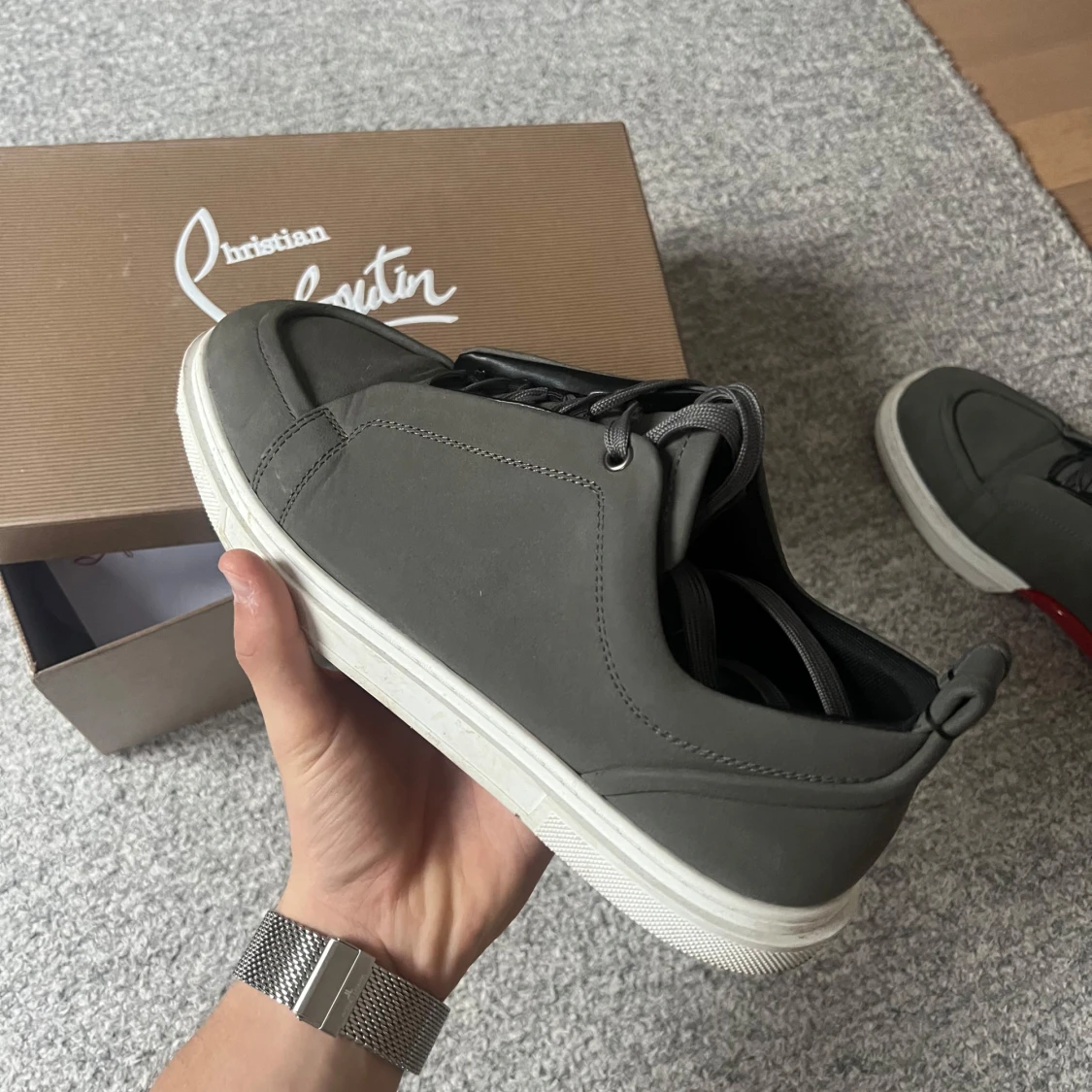 Grå sneakers från Christian Louboutin - 1
