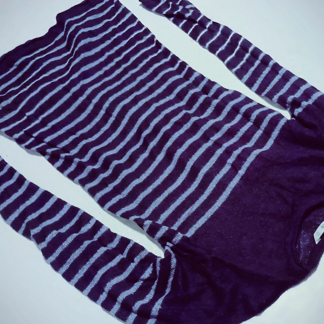 Randig stickad lång tröja - 2