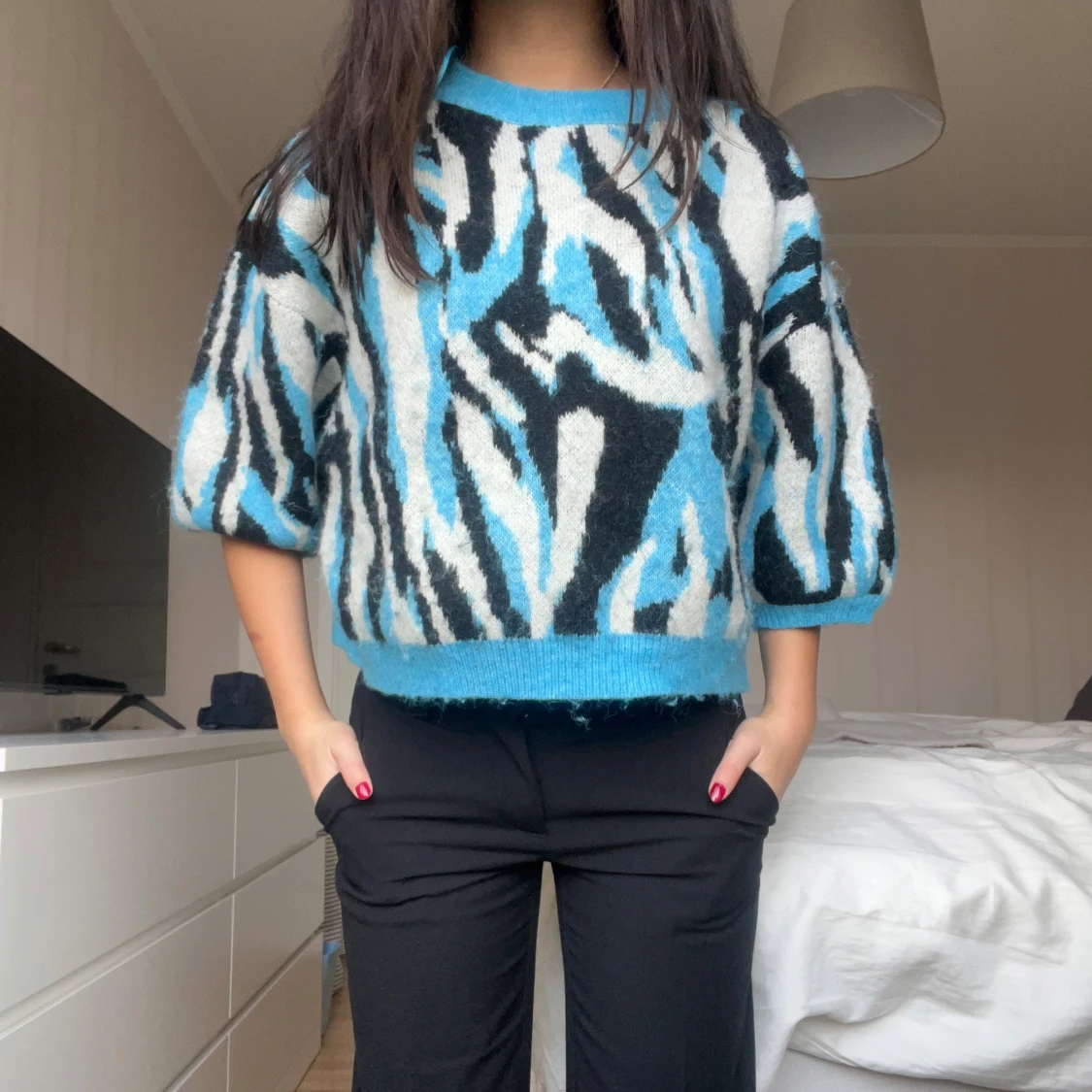 Zebramönstrad tröja - 90