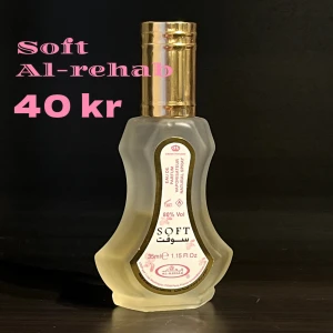 Soft Al-Rehab Parfym - Doften kommer inte till användning här hemma. Se bild för mängd kvar, skulle uppskatta 50%. OBS, Fraktkostnad tillkommer!