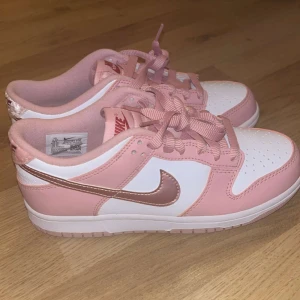 Nike sneakers i rosa och vitt - Säljer ett par snygga Nike sneakers i rosa och vitt. De har en klassisk design med snörning och en bekväm passform. Perfekta för vardagsbruk eller en avslappnad stil. Skorna är i mycket bra skick och har en stilren look med rosa detaljer och vit bas. Dem är aldrig använda och köpta för 4000. 