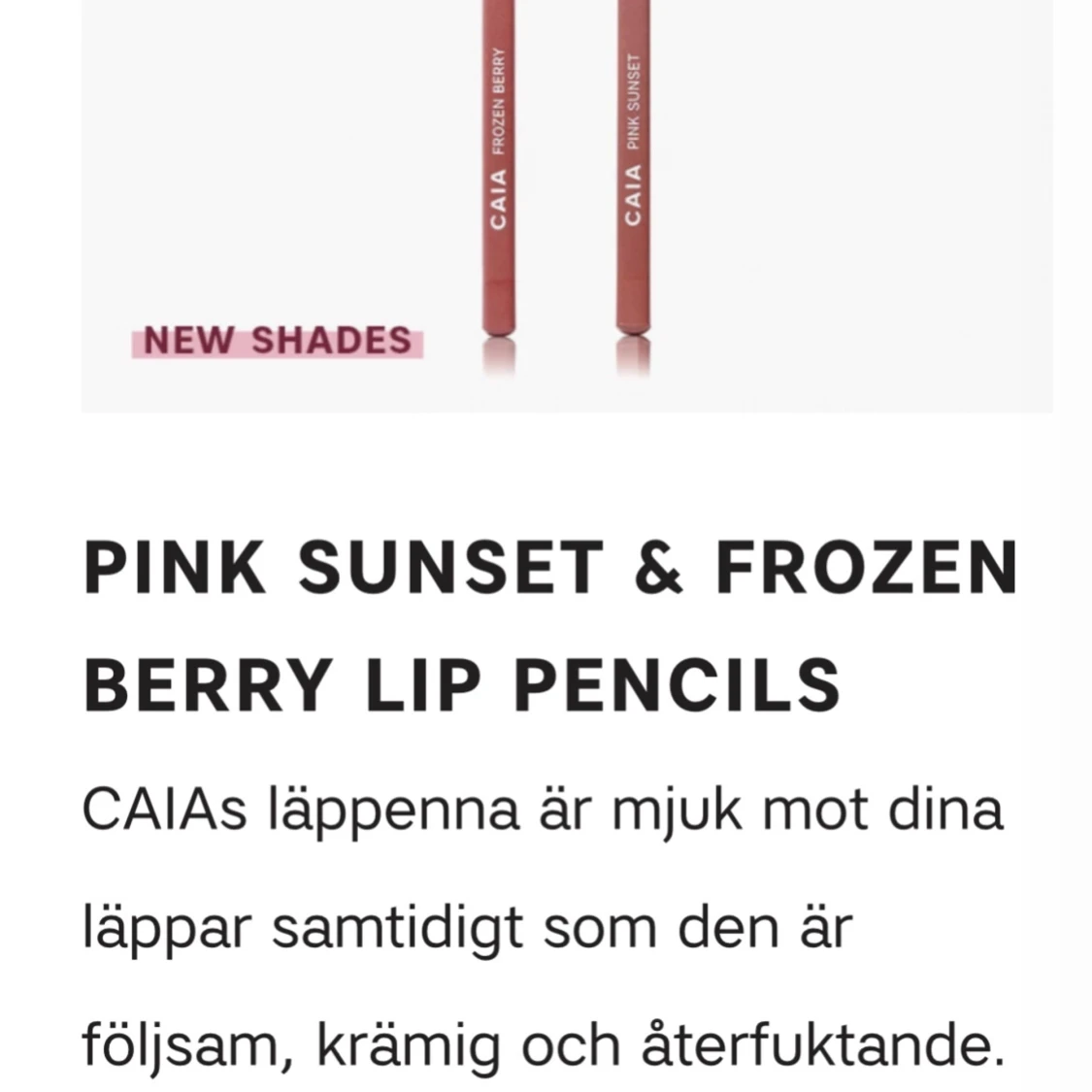 CAIA Läppennor Pink Sunset & Frozen Berry - 90