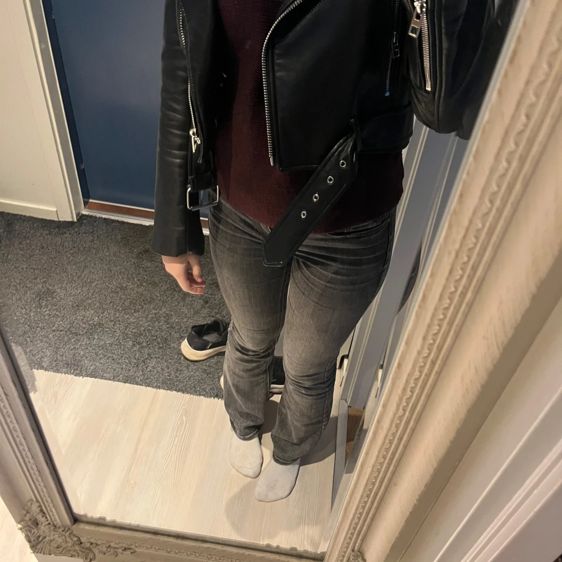 Svart skinnjacka från Zara