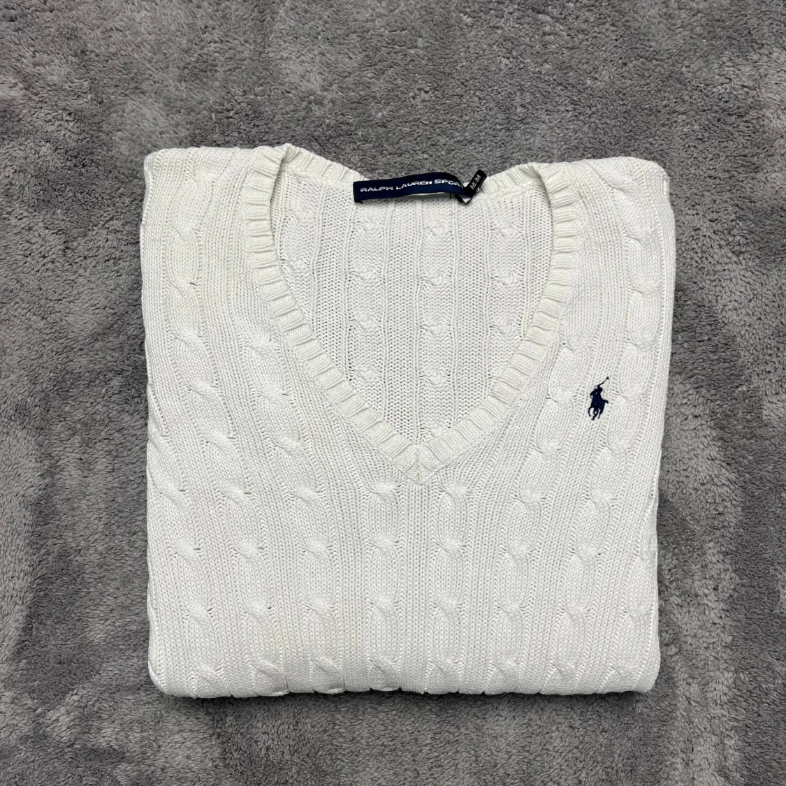 Vit stickad tröja från Ralph Lauren Sport