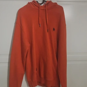 Orange hoodie från Blend - Säljer en snygg orange hoodie från Blend med en liten broderad logga på bröstet. Den har en klassisk känguruficka och justerbar huva med snören. Perfekt för en avslappnad stil. Pris kan diskuteras         