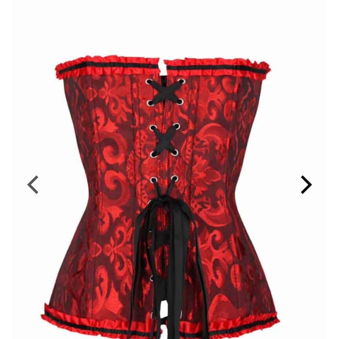 Röd korsett med mönster och snörning - 90