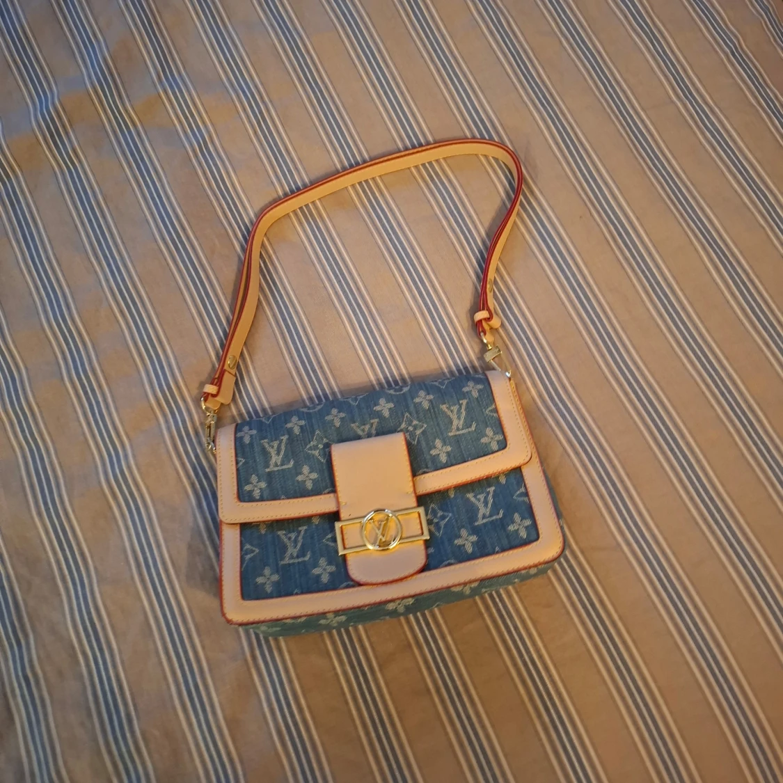 Blå och beige axelväska - 2