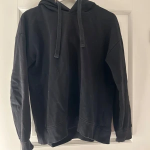 Svart hoodie från 157 - Säljer en svart hoodie från 157 i storlek S. Den är använd mycket och är därför inte lika skön i. Annars är den i ett bra skick.