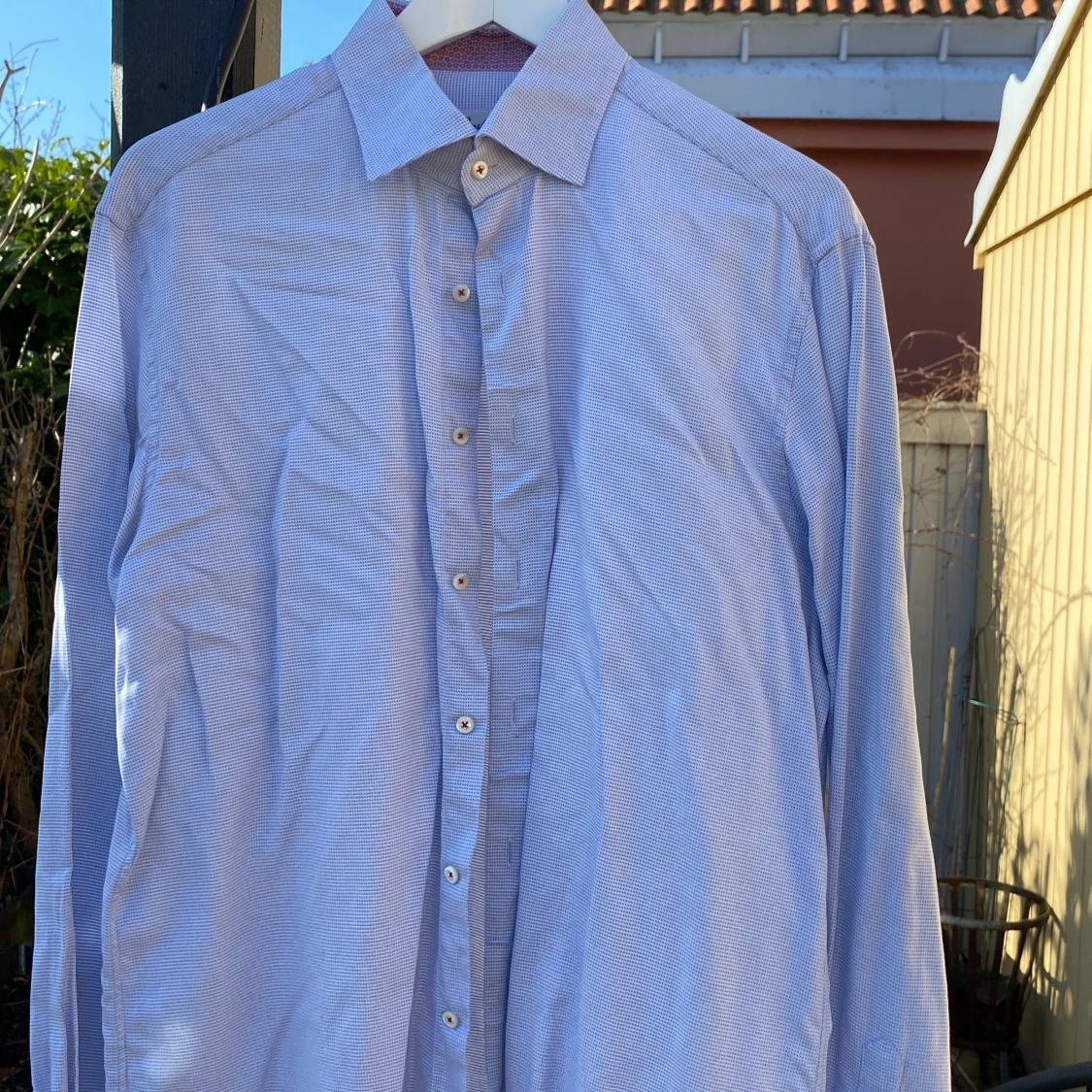 Klassisk blå och vit hundtandsmönstrad  från Stenströms - 1