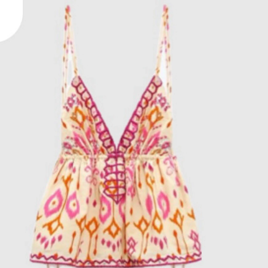 Mönstrad ärmlös topp - 4