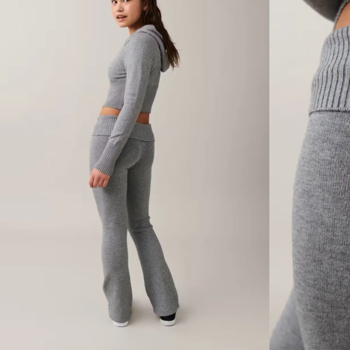 Grå stickad sett - 92