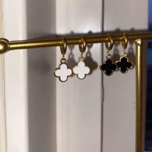 Örhängen  - Jättesnygga örhängen i rostfritt stål och zinklegering 💞Modell ”Blenda” finns i svart och vit klöver