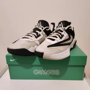 Nike Giannis Immortality 3 - Snygga Nike Giannis Immortality 3 sneakers i svart och vitt. Skorna har en modern design med snörning och en bekväm sula, perfekt för basket eller vardagsbruk. Kommer i originalkartong. Original pris kostar över 1000, skona är lite använd men fortfarande i bra skick.