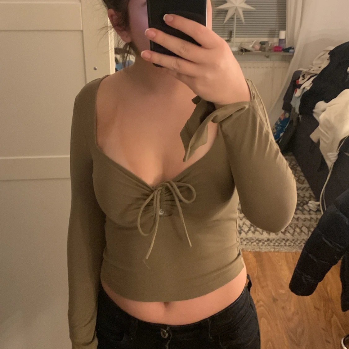 Brun långärmad topp