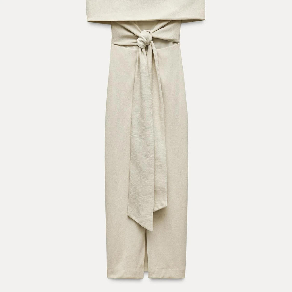 Beige axelbandslös klänning ZARA - 91