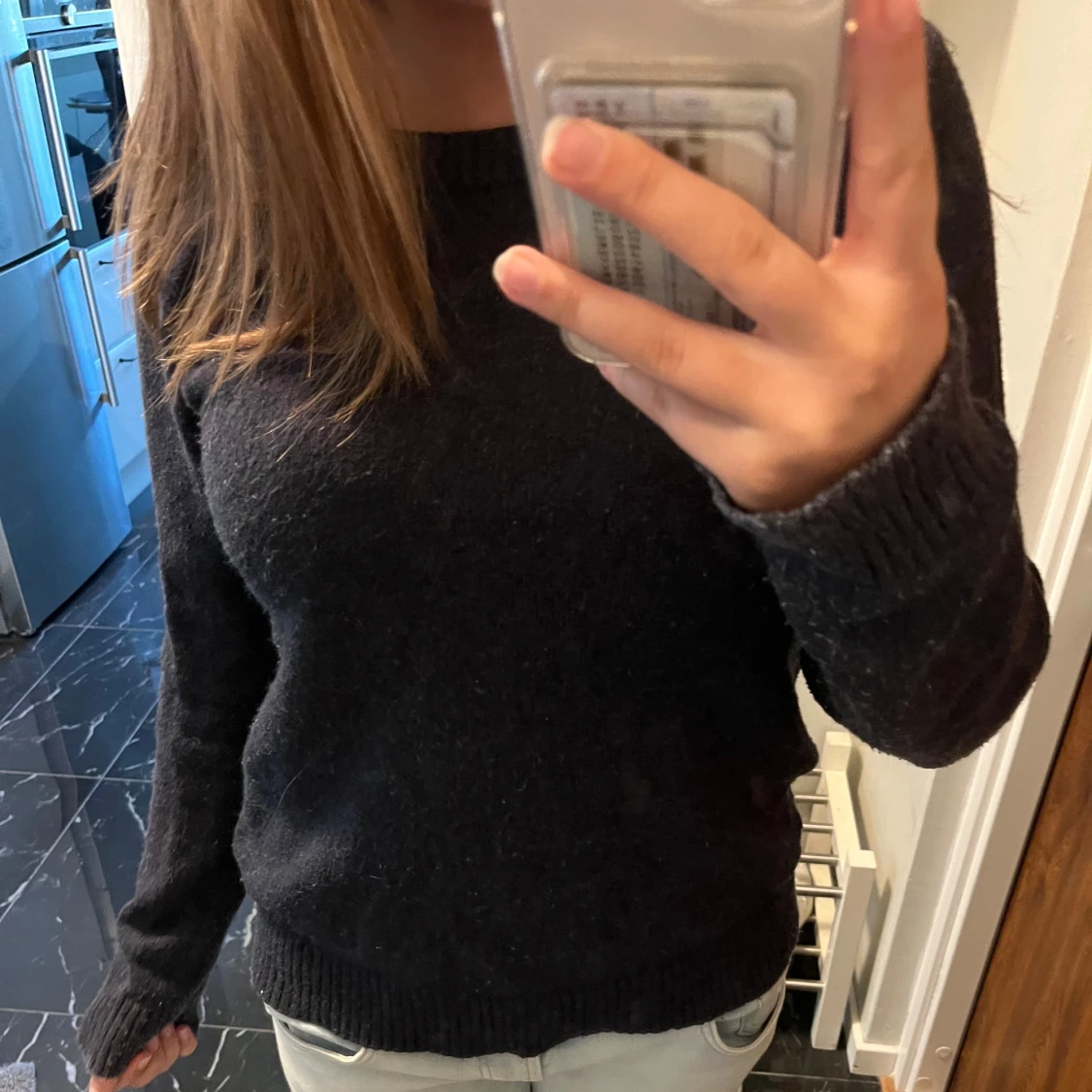 stickad tröja vila - 90