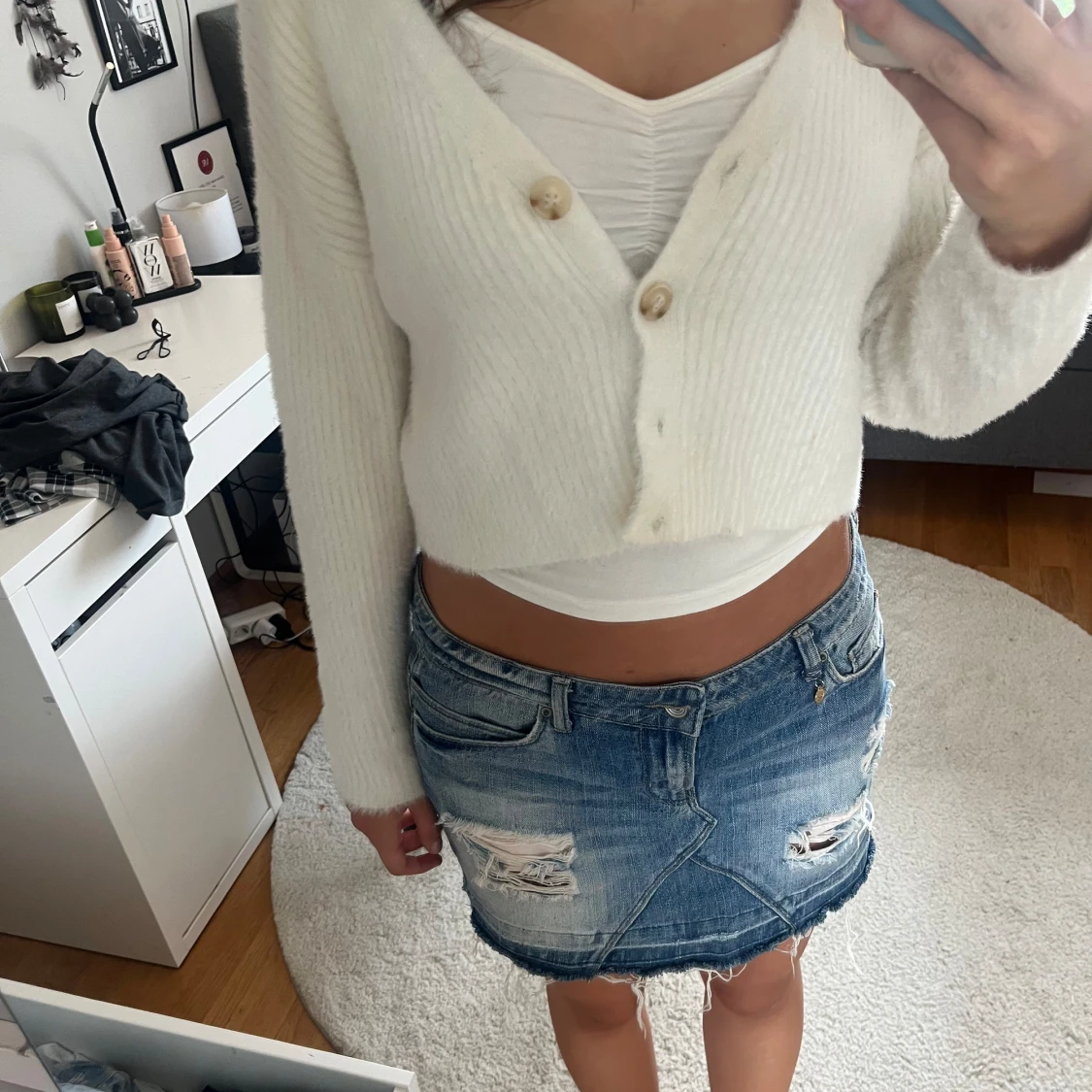 Vit stickad tröka - 90