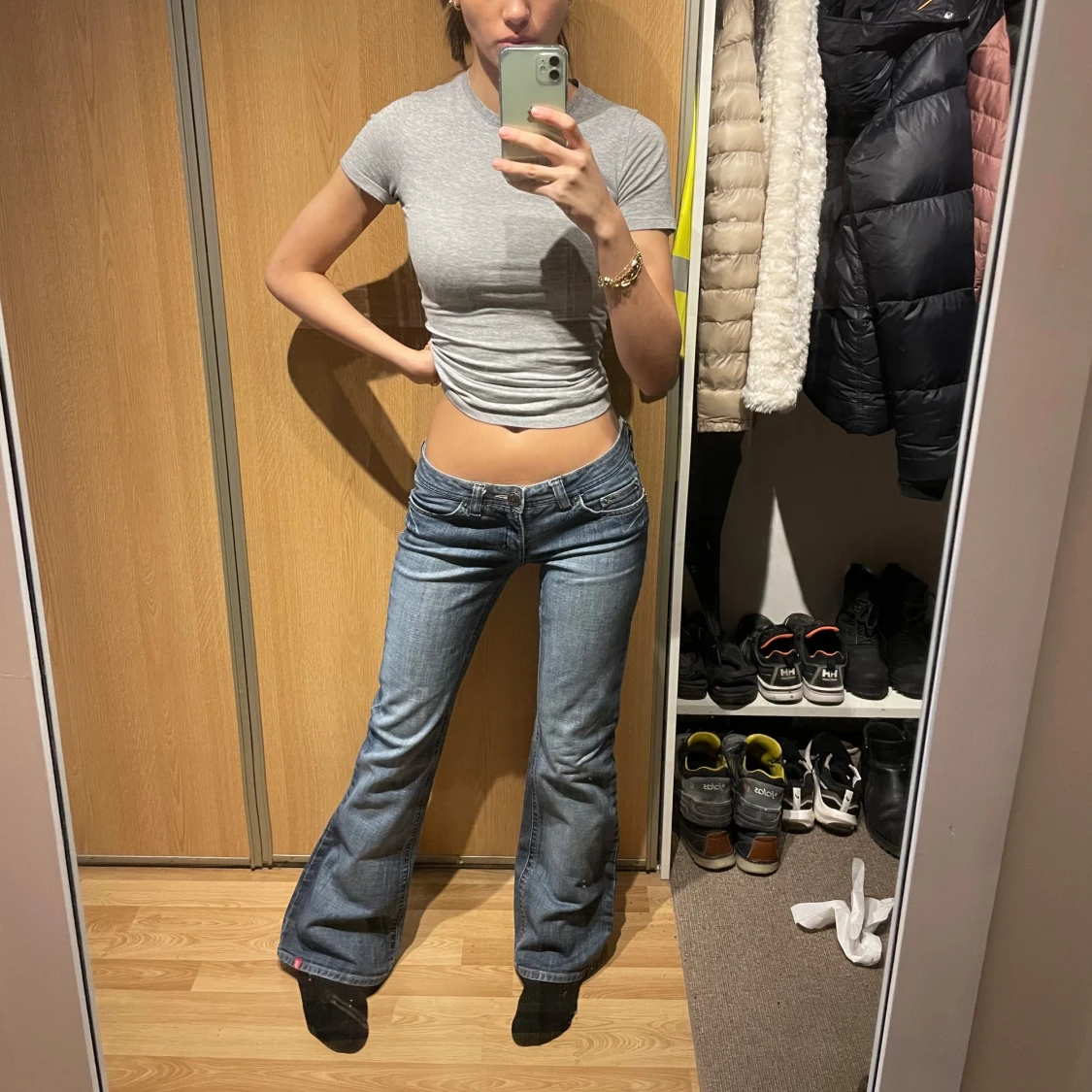 Lågmidjade bootcut jeans  - 2