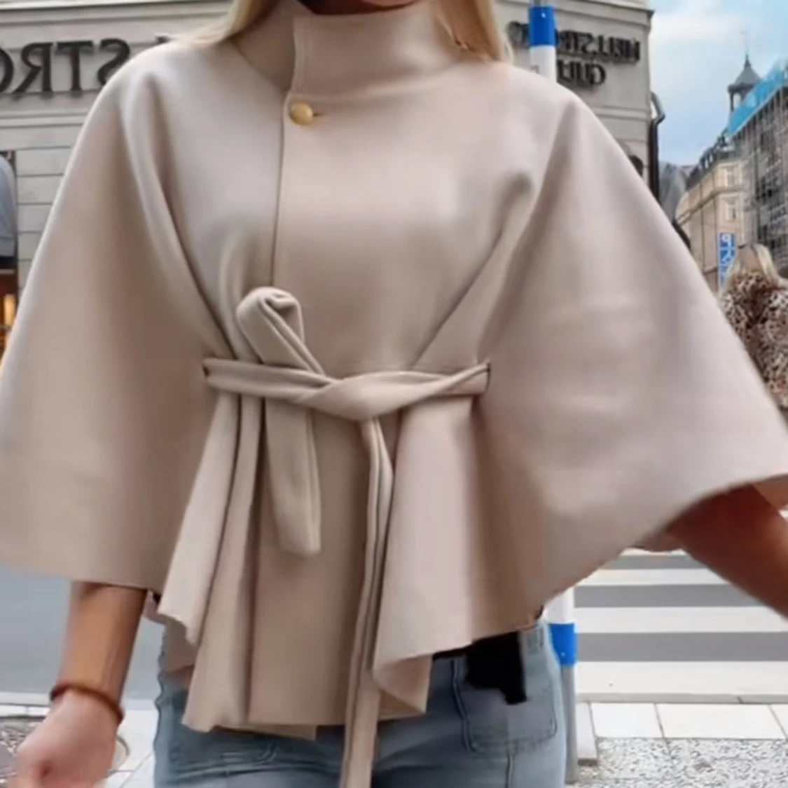 Missäy Beige Blair Poncho  - 1