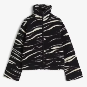 Svart och vit teddyjacka - Supermysig teddyjacka i svart och vitt zebramönster. 