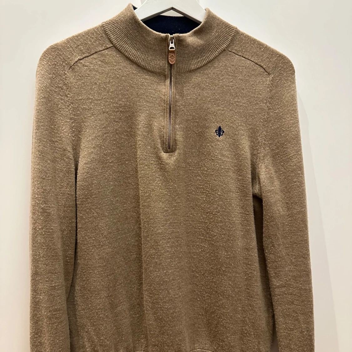 Beige merinoull half zip från Morris