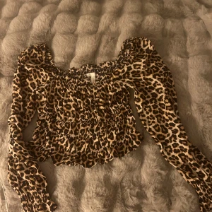  Trendig Leopardmönstrad topp från H&M - Säljer en superfin leopardmönstrad topp från H&M i storlek M. Toppen har långa ärmar och en leopard design som ger en snygg passform. Perfekt för en utekväll eller fest! 🐆✨
