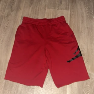 Röda shorts från Jordan - Snygga röda shorts från Jordan med en cool svart siluett av en basketspelare på sidan. Dem har jag köpt från Tyskland för 700kr men säljer för 450kr
