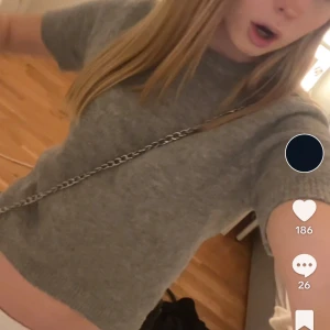 Grå kortärmad tröja - Säljer den populära gråa kortärmade tröjan i mjukt material. Perfekt för en avslappnad look. Passar bra till både jeans och kjol.