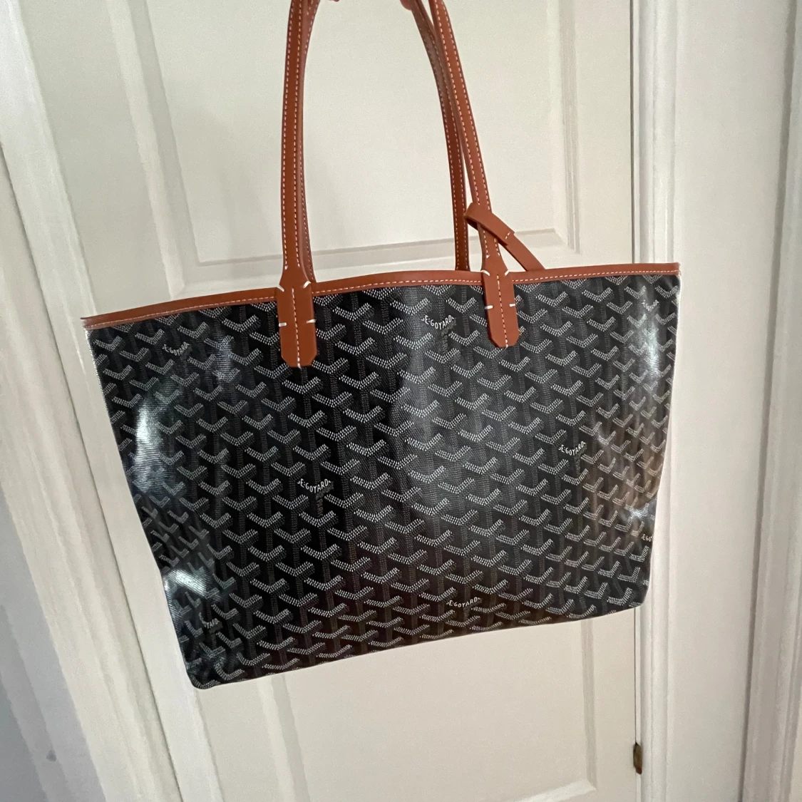 Goyard väska i svart och med bruna detaljer Tote bag   - 91