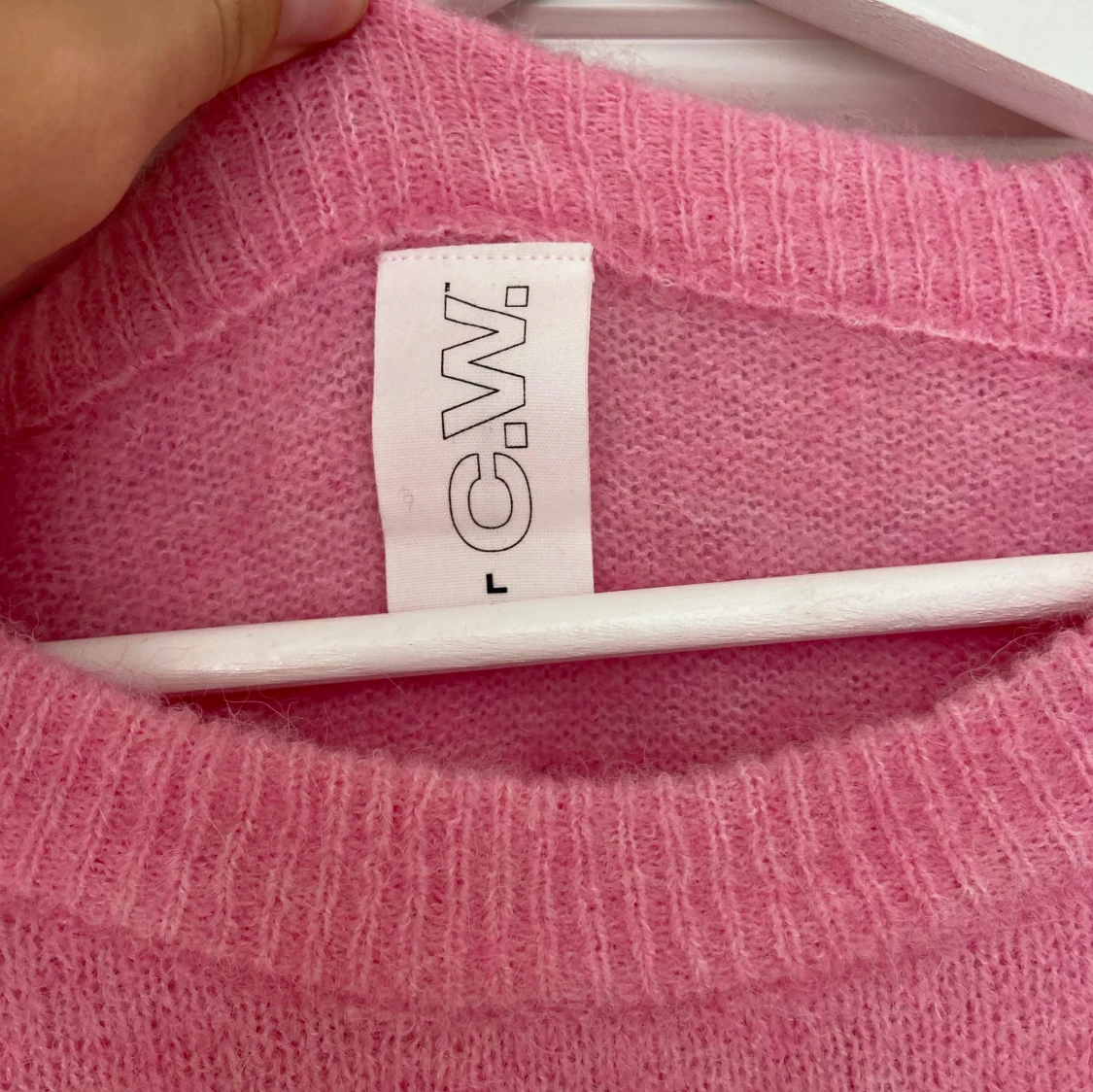 Rosa stickad tröja - 91