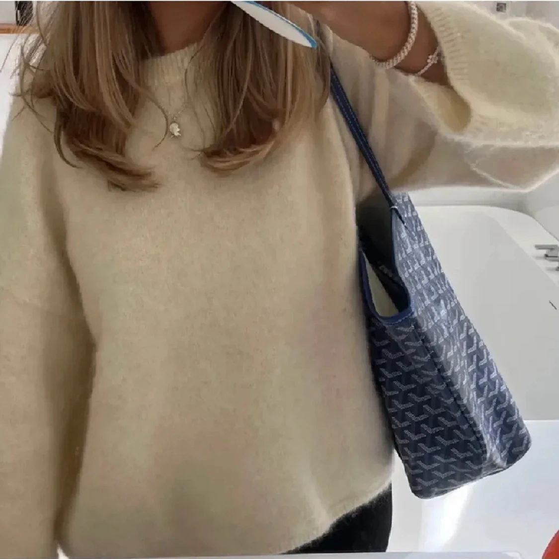 Stickad tröja mohair 