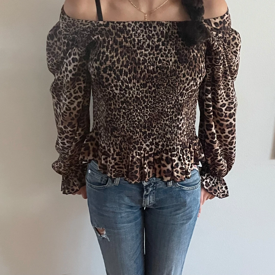 Leopardmönstrad blus