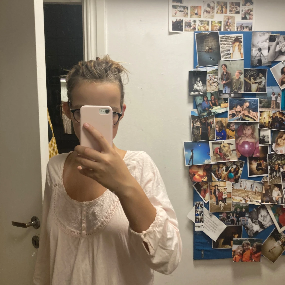 Rosa långärmad blus - 90