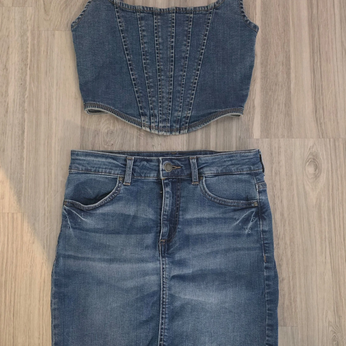 Jeans korsett-topp